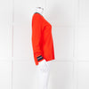 Victoria Victoria Beckham Red Blue Trim Fine Wool Sweater