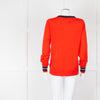 Victoria Victoria Beckham Red Blue Trim Fine Wool Sweater