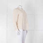Sezane Cream Cotton Flecked Collared Shirt