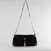 Gucci Black Suede Vintage Crossbody Bag with Tiger Charm