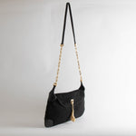 Gucci Black Suede Vintage Crossbody Bag with Tiger Charm