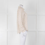 Sezane Cream Cotton Flecked Collared Shirt