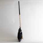 Gucci Black Suede Vintage Crossbody Bag with Tiger Charm