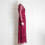 Max Mara Sheer Dark Red Floral Maxi Dress