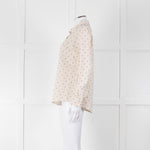 Sezane Cream Cotton Flecked Collared Shirt