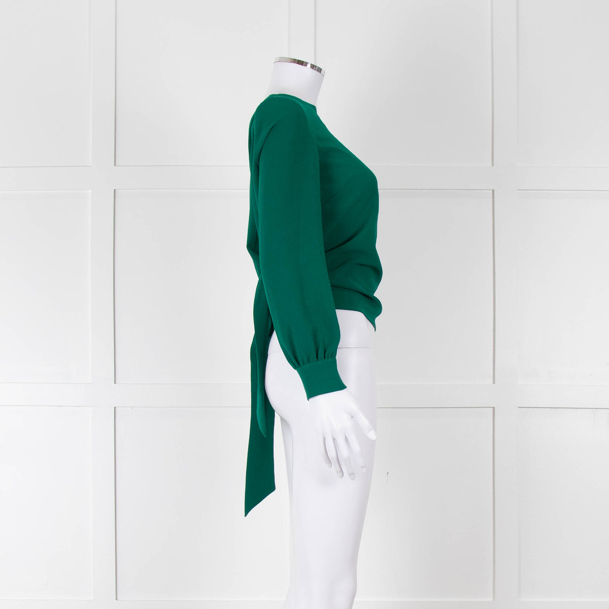 ba&sh Emerald Green Tie Back Cross Over Blouse