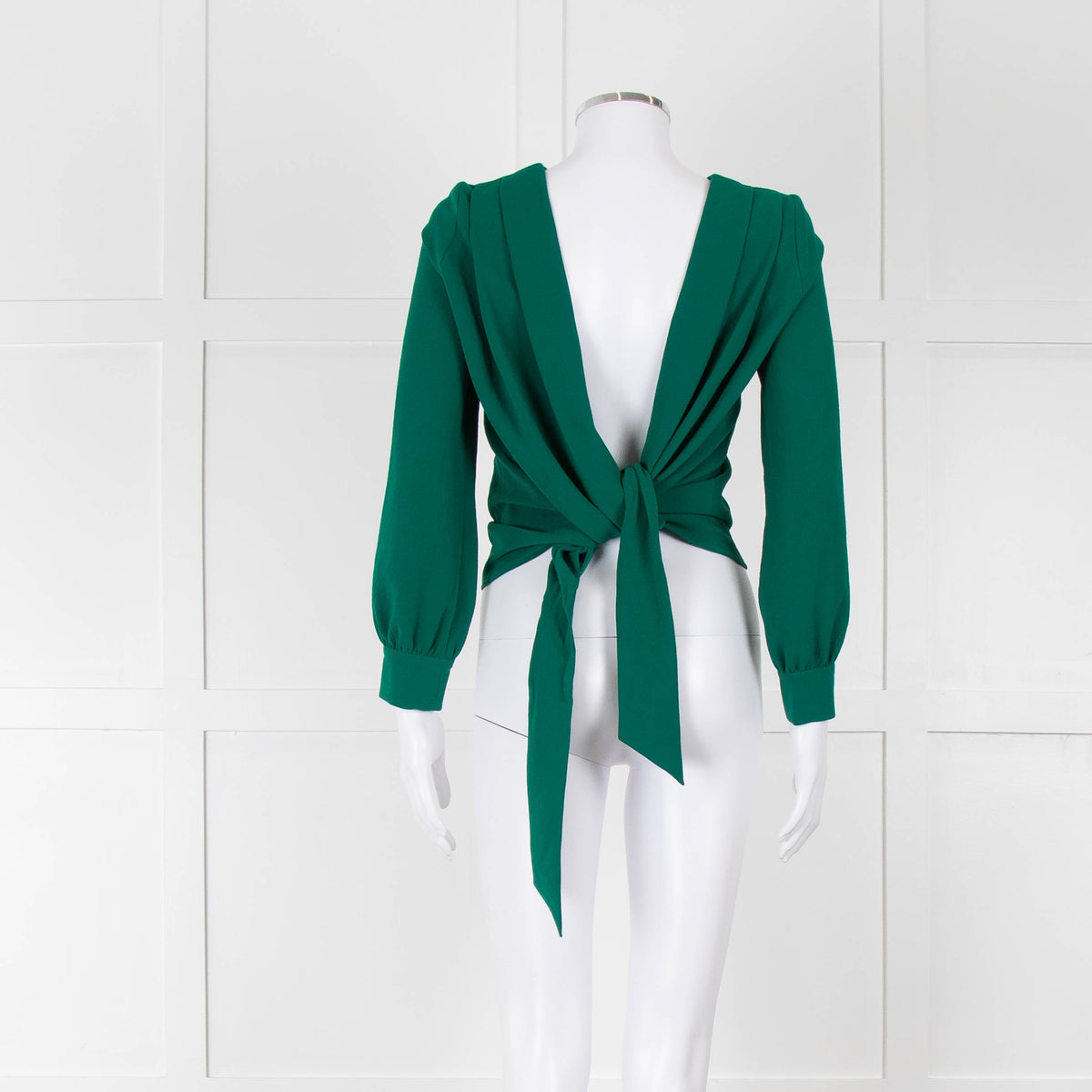 ba&sh Emerald Green Tie Back Cross Over Blouse