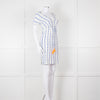 Heidi Klein White Blue Print Cotton Dress