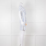 Heidi Klein White Blue Print Cotton Dress
