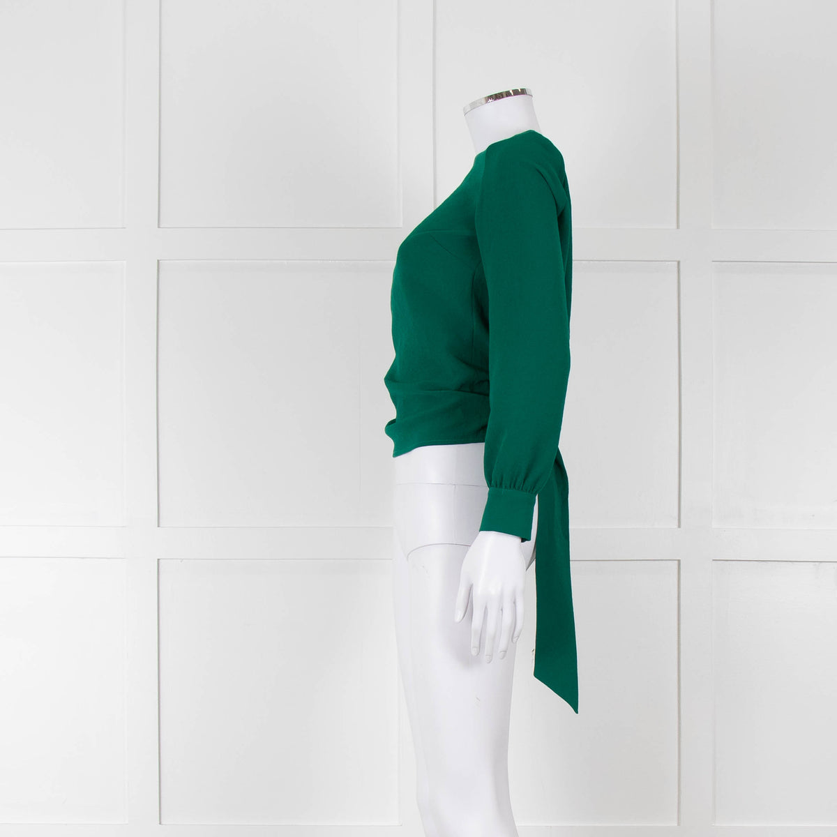 ba&sh Emerald Green Tie Back Cross Over Blouse