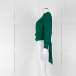 ba&sh Emerald Green Tie Back Cross Over Blouse