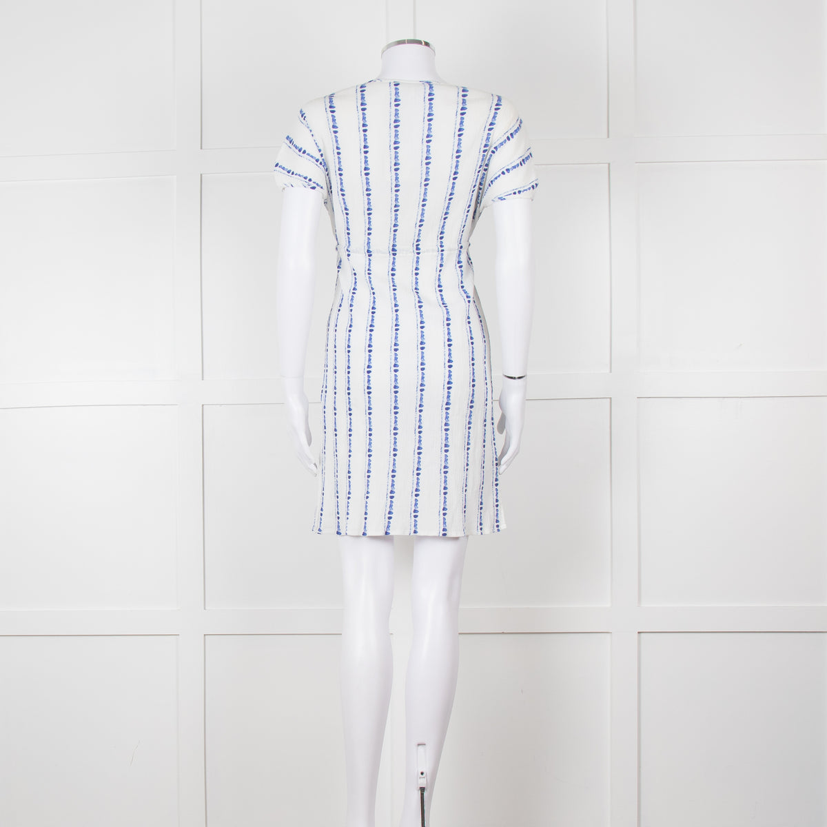 Heidi Klein White Blue Print Cotton Dress