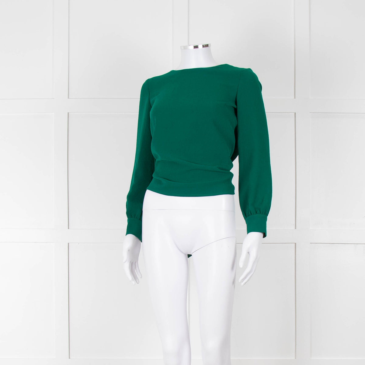 ba&sh Emerald Green Tie Back Cross Over Blouse