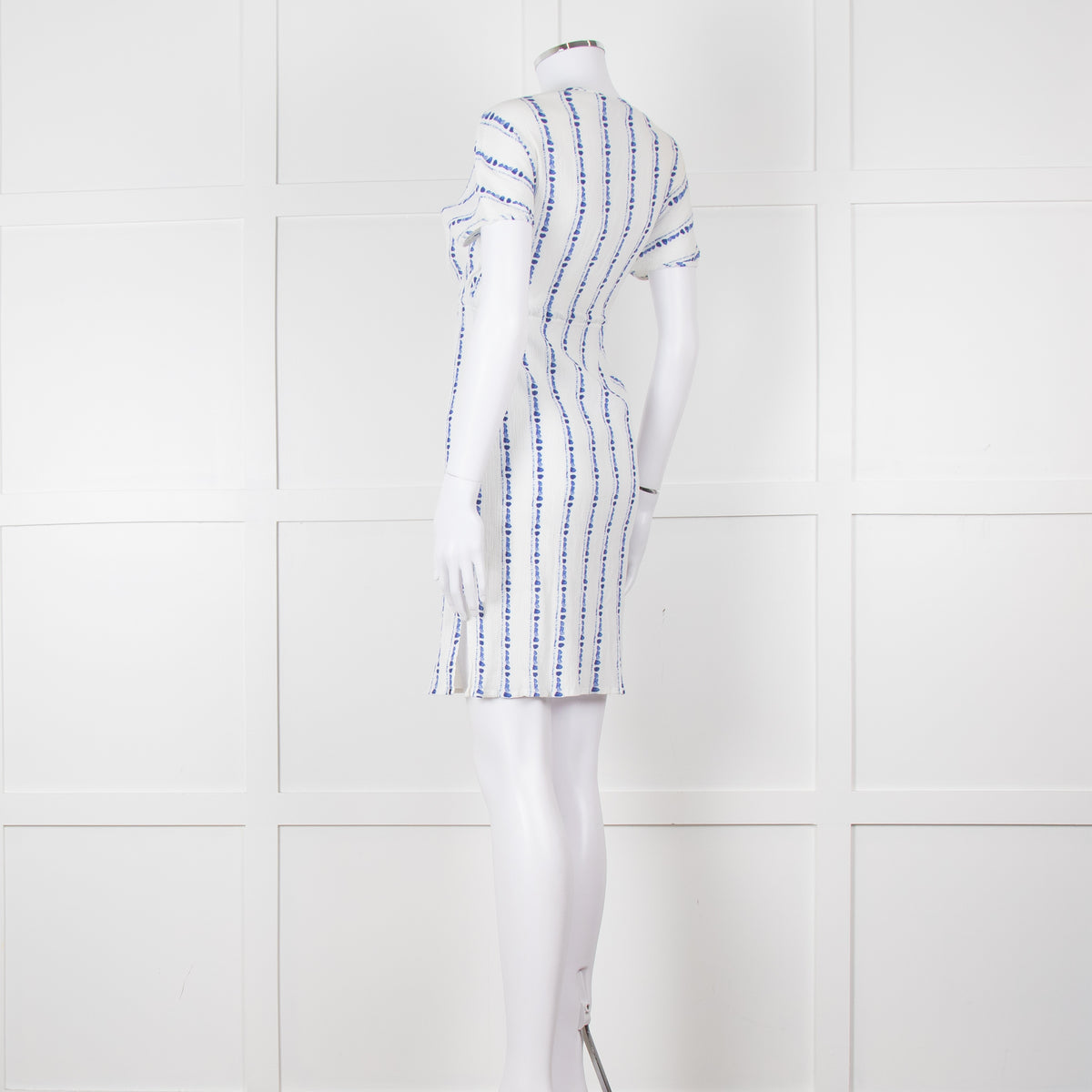 Heidi Klein White Blue Print Cotton Dress