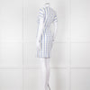 Heidi Klein White Blue Print Cotton Dress