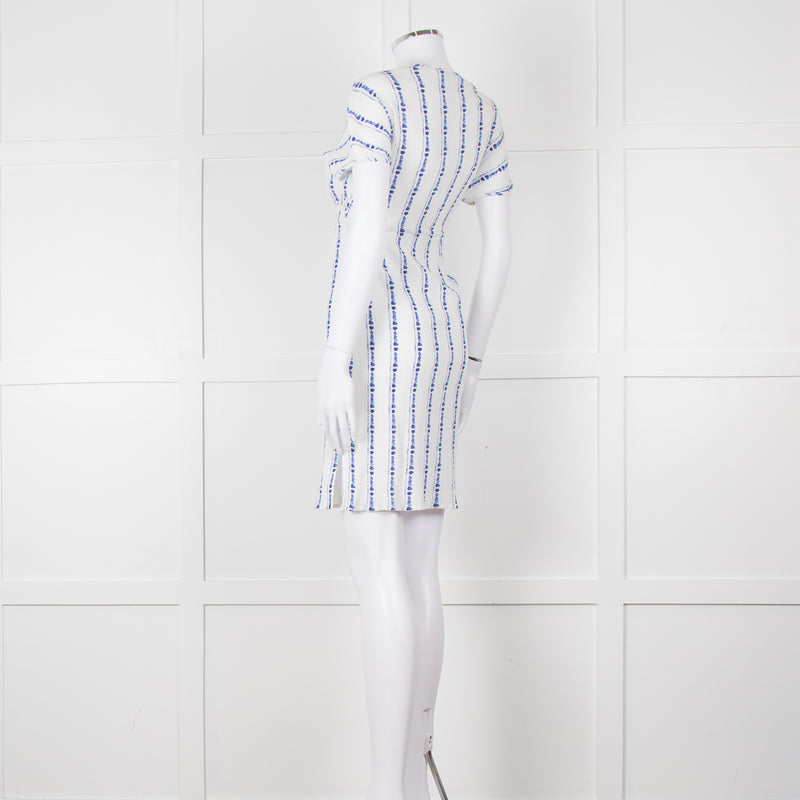 Heidi Klein White Blue Print Cotton Dress