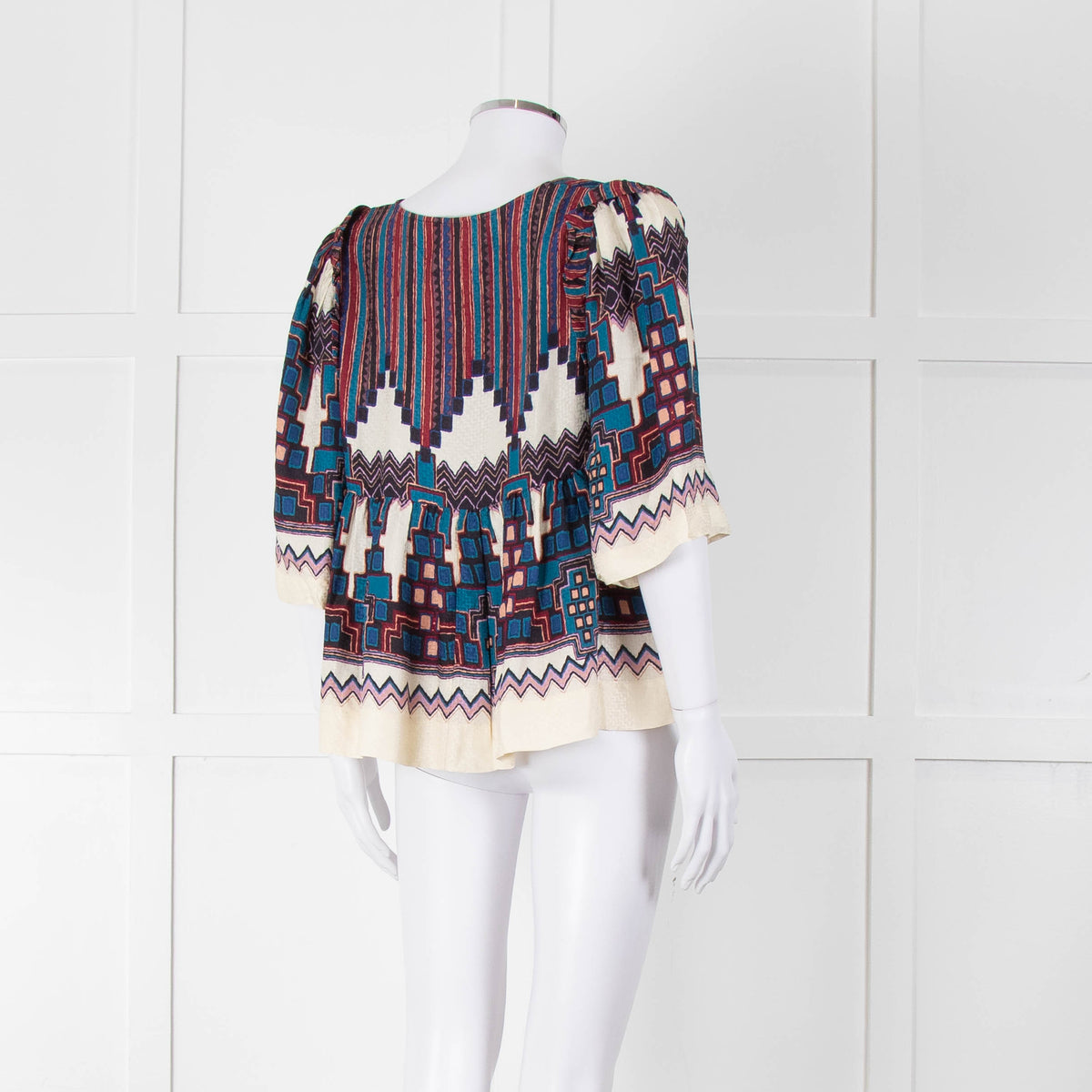 Ba&sh Aztec Tiered V Neck Blouse
