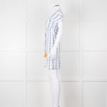 Heidi Klein White Blue Print Cotton Dress