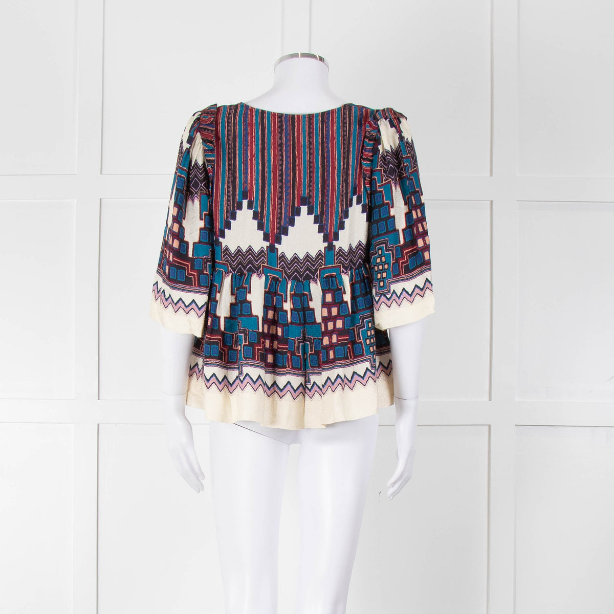 Ba&sh Aztec Tiered V Neck Blouse