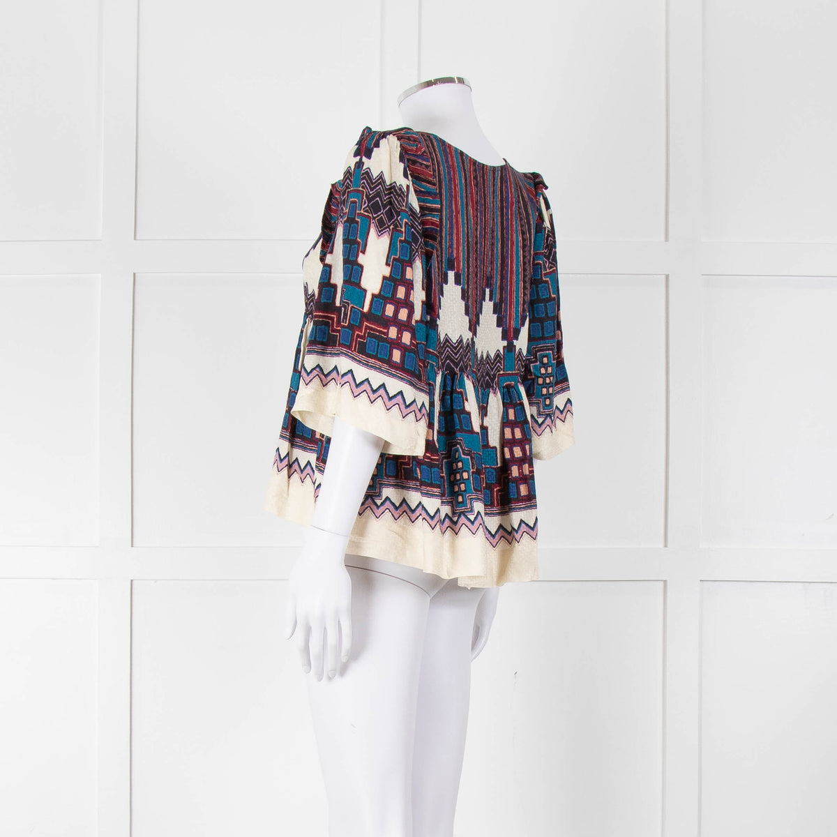 Ba&sh Aztec Tiered V Neck Blouse