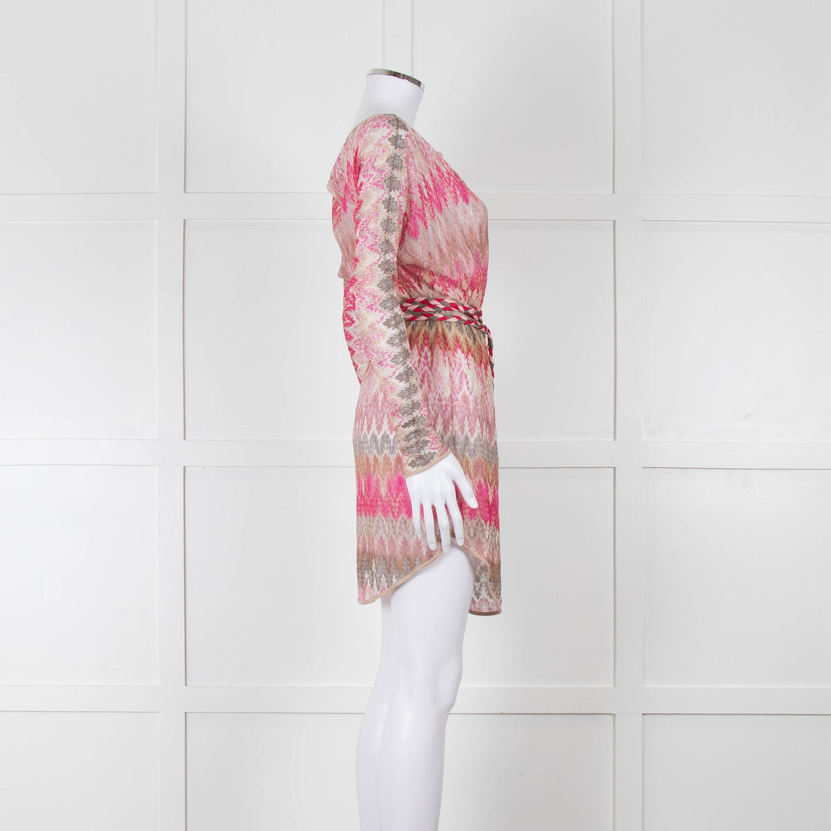 Missoni Mare Pink Gradient Crochet Mini Dress