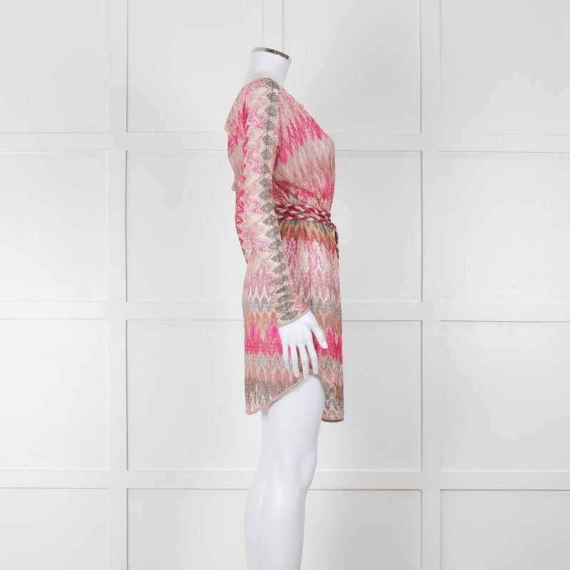 Missoni Mare Pink Gradient Crochet Mini Dress
