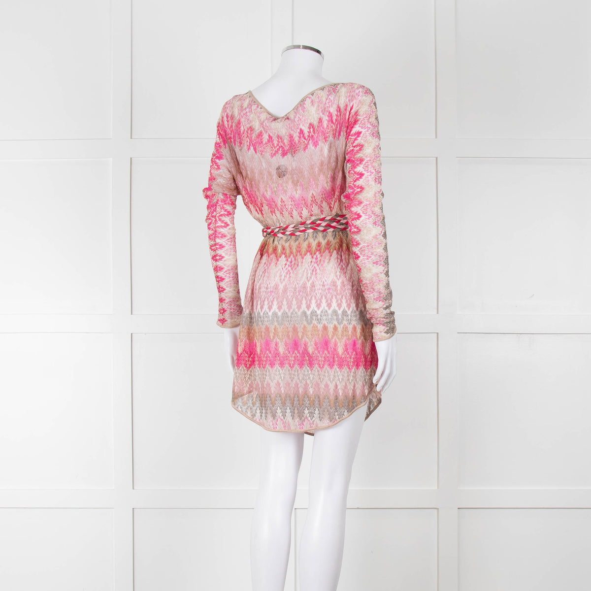 Missoni Mare Pink Gradient Crochet Mini Dress