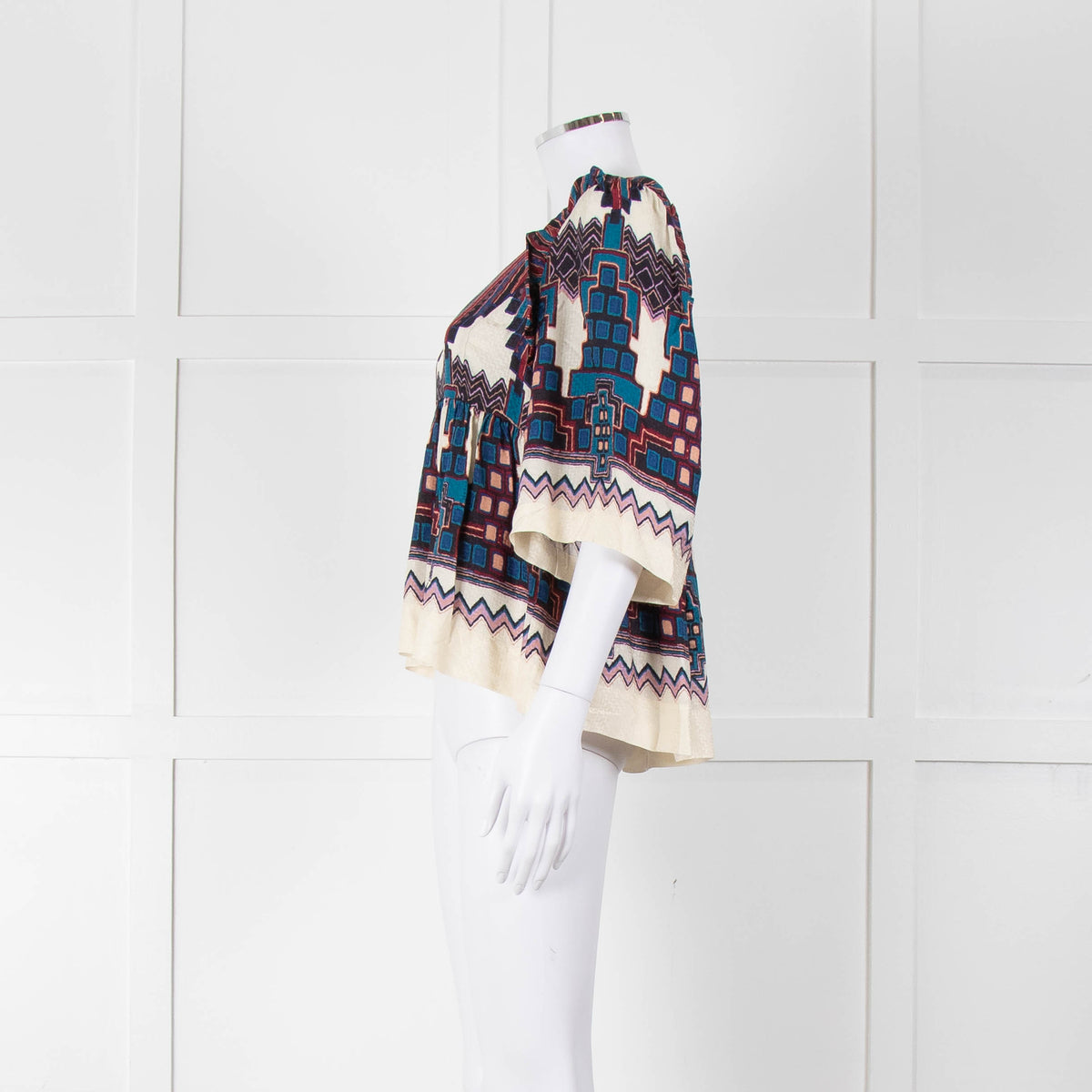 Ba&sh Aztec Tiered V Neck Blouse