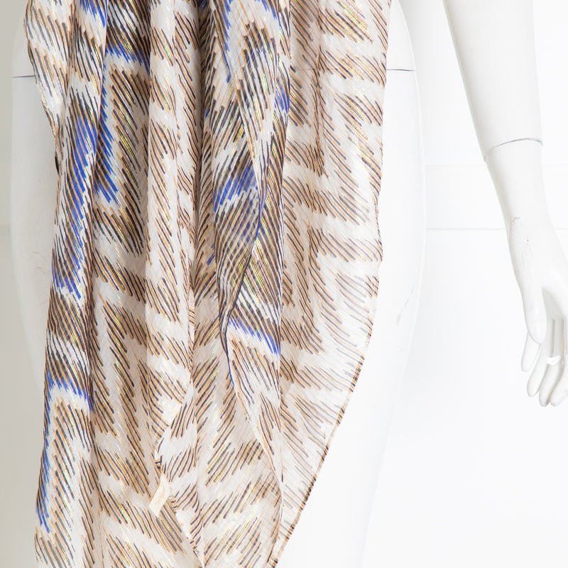 Gottex Brown & Blue Patterned Sarong