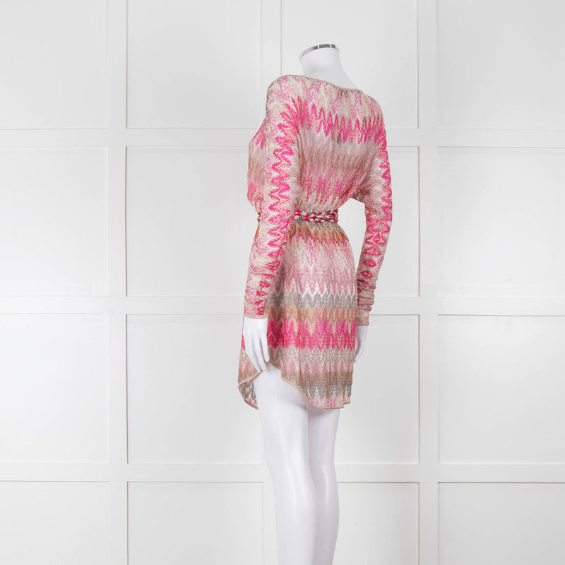 Missoni Mare Pink Gradient Crochet Mini Dress