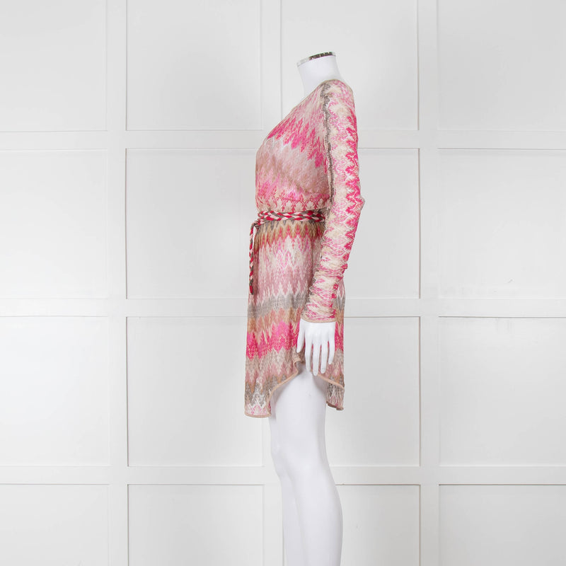 Missoni Mare Pink Gradient Crochet Mini Dress