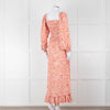 Poppy Field Orange And White Off Shoulder Maxi Dress