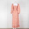 Poppy Field Orange And White Off Shoulder Maxi Dress