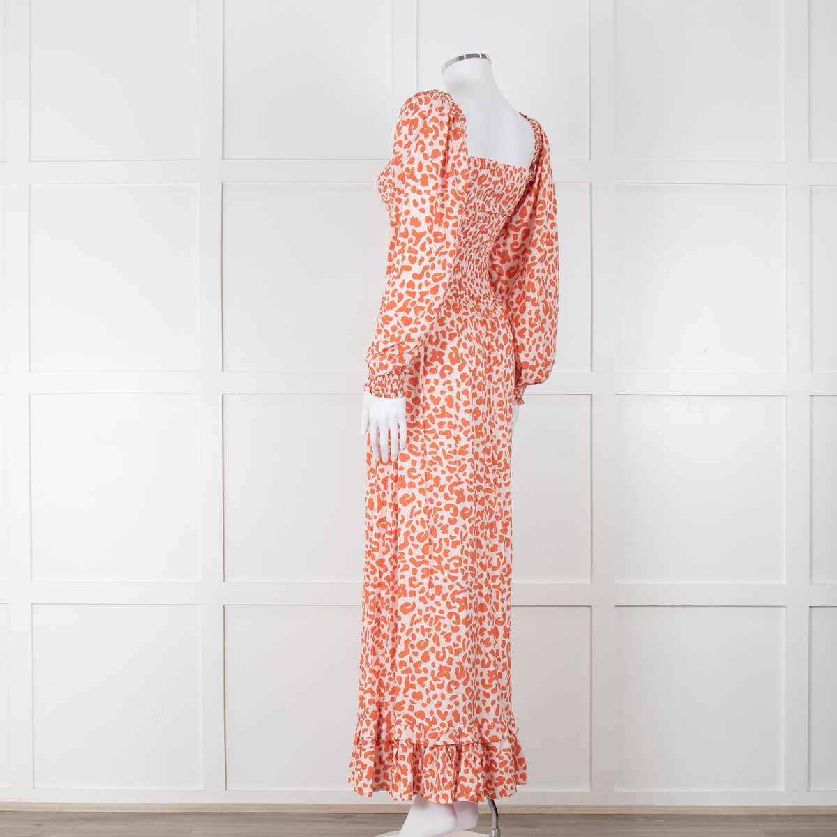 Poppy Field Orange And White Off Shoulder Maxi Dress