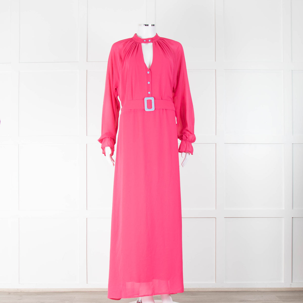 Coster Copenhagen Bright Pink Long Sleeve Tea Dress