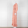 Poppy Field Orange And White Off Shoulder Maxi Dress