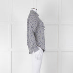 Equipment Micro Stripe Star Print Shirt with Ruffle Front
