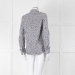 Equipment Micro Stripe Star Print Shirt with Ruffle Front