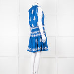 Pranella Blue White Embroidered Sleeveless Sun Dress