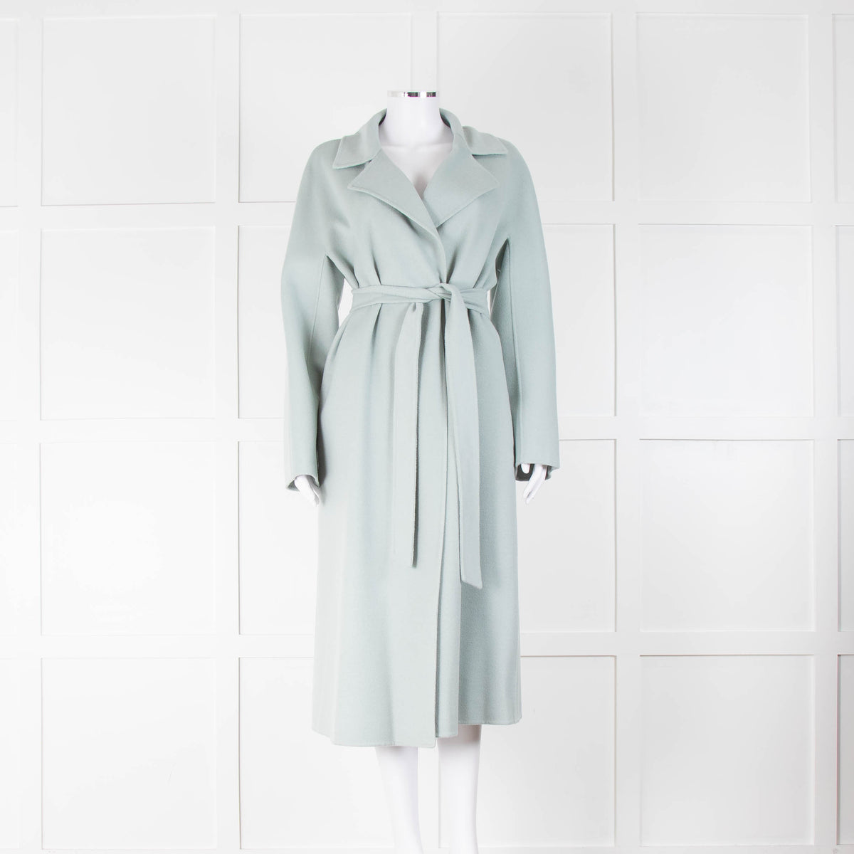 MaxMara Studio Teal Cashmere, Silk and Wool Mix Coat