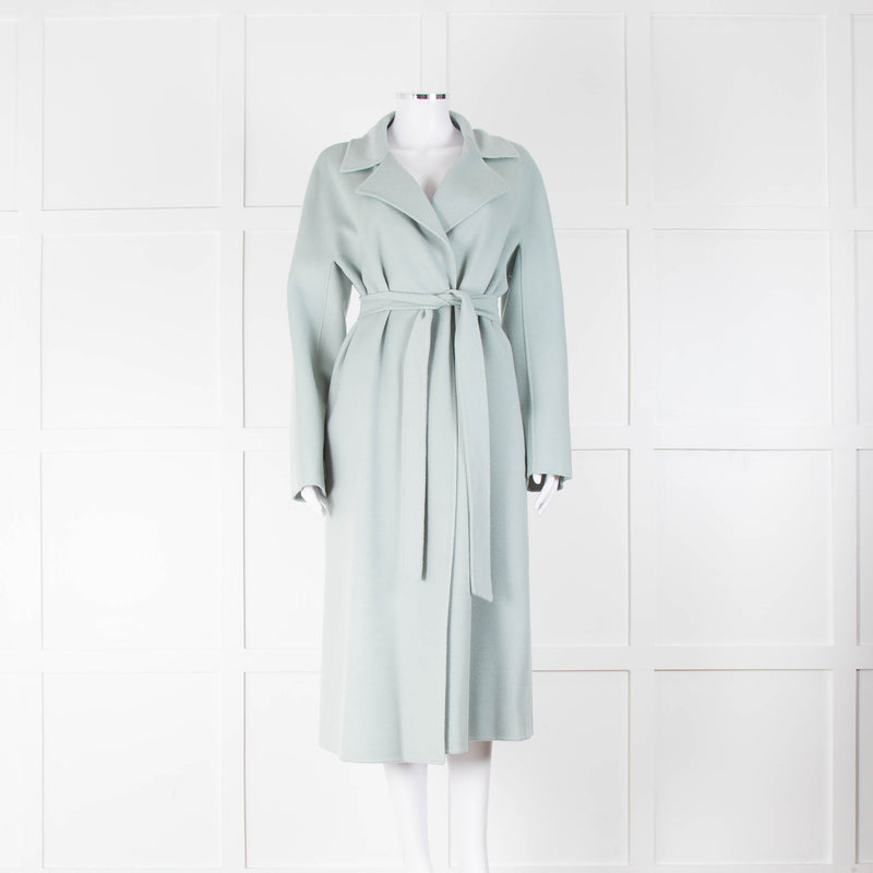 MaxMara Studio Teal Cashmere, Silk and Wool Mix Coat