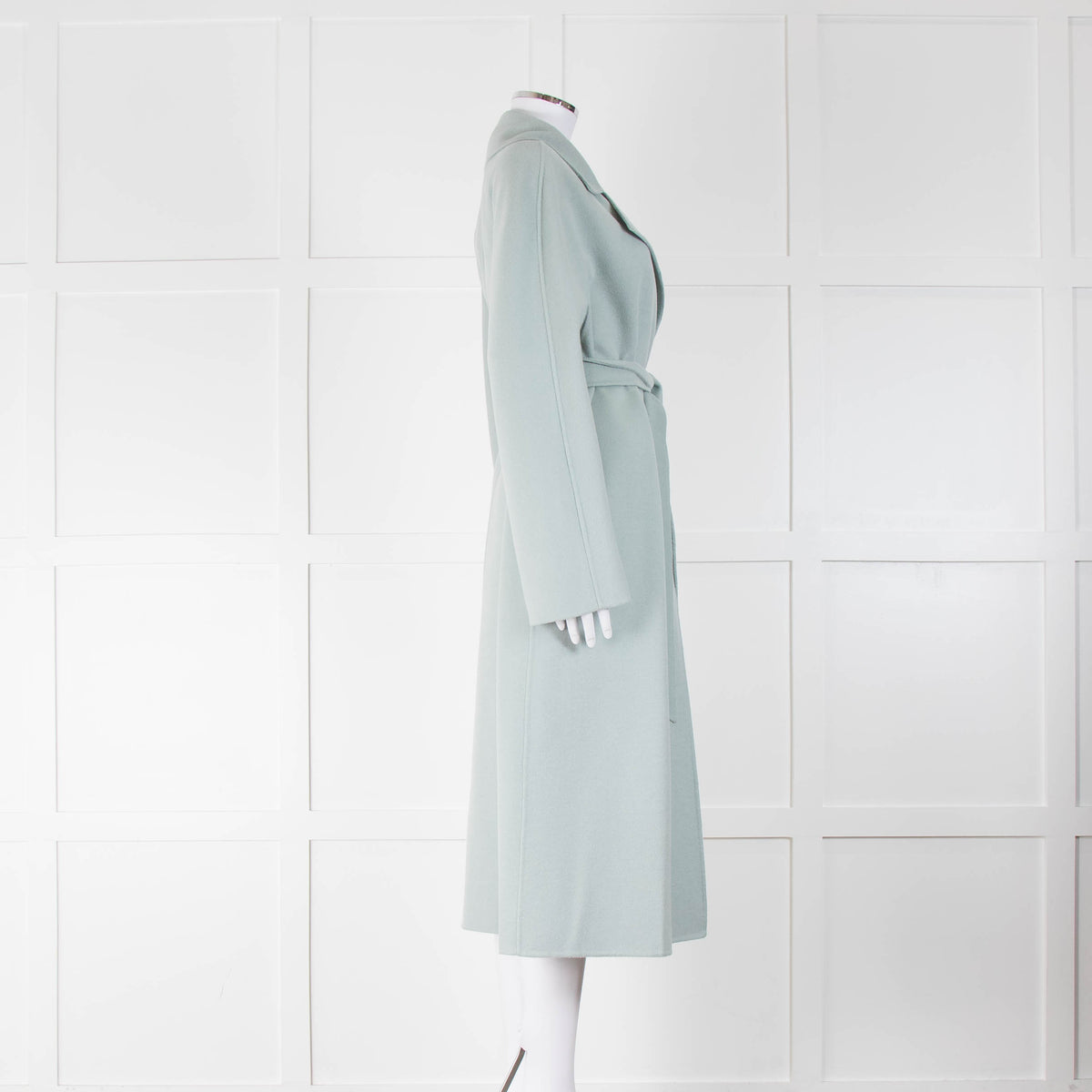 MaxMara Studio Teal Cashmere, Silk and Wool Mix Coat
