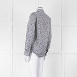 Equipment Micro Stripe Star Print Shirt with Ruffle Front
