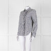 Equipment Micro Stripe Star Print Shirt with Ruffle Front