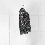 See By Chloe Black Floral And Dot Print V Neck Top
