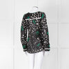 See By Chloe Black Floral And Dot Print V Neck Top