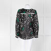 See By Chloe Black Floral And Dot Print V Neck Top