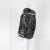 See By Chloe Black Floral And Dot Print V Neck Top