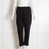 Bassike Black Cotton Drawstring Waist Trousers