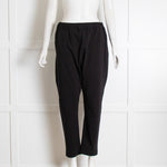 Bassike Black Cotton Drawstring Waist Trousers